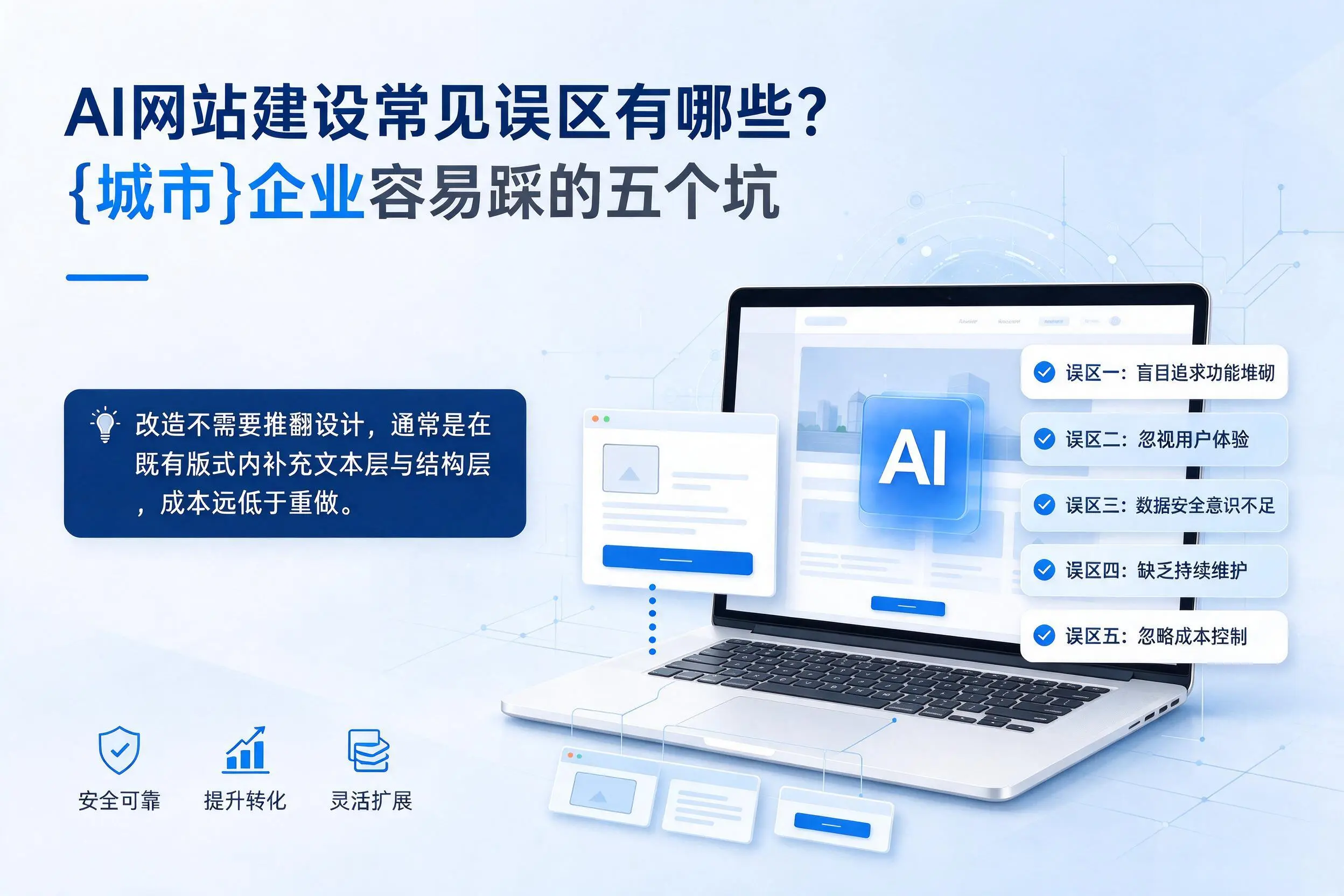 AI网站建设常见误区有哪些?营口企业容易踩的五个坑