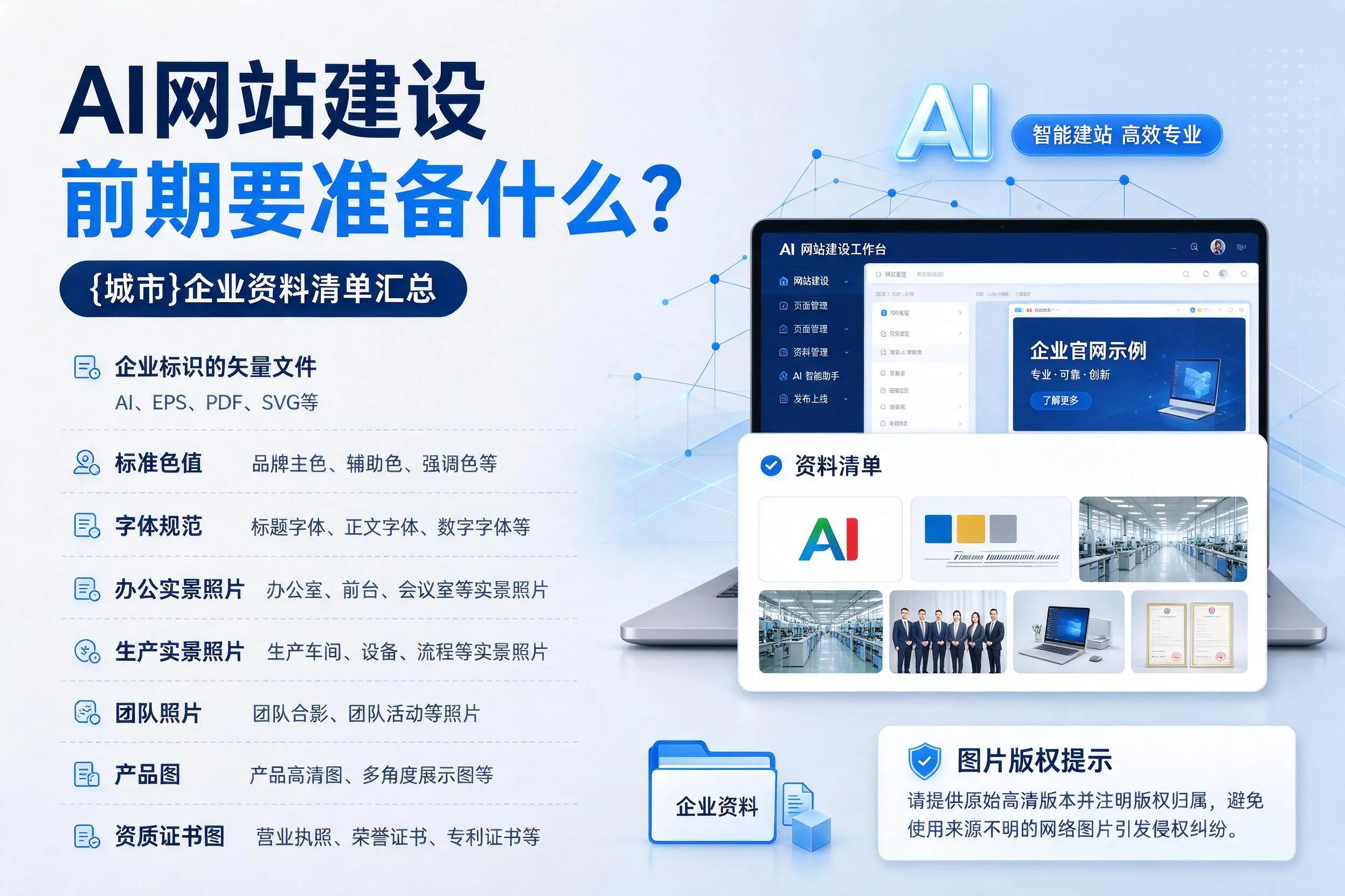 AI网站建设前期要准备什么?营口企业资料清单汇总